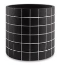 Ver imagem 2 de Kit Cachepot Xadrez Preto em Cimento 3 Pçs - Mart
