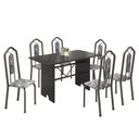 Ver imagem 2 de Conjunto de Mesa 140x75cm Tampo Ardósia com 6 Cadeiras Bianca Soma Móveis