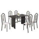 Ver imagem 2 de Conjunto de Mesa 140x75cm Tampo Ardósia com 6 Cadeiras Bianca Soma Móveis