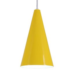 Pendente Cone Luminária Lustre Alumínio Amarelo - T&T Iluminação - 3