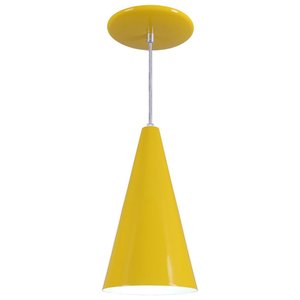 Pendente Cone Luminária Lustre Alumínio Amarelo - T&T Iluminação