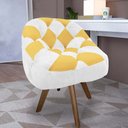 Ver imagem 1 de Poltrona Paloma Escritório Sala Giratória Madeira Suede Branco e Suede Mostarda - Dominic Decor