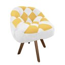 Ver imagem 2 de Poltrona Paloma Escritório Sala Giratória Madeira Suede Branco e Suede Mostarda - Dominic Decor