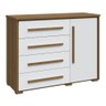 Cômoda Grande com Sapateira e 4 Gavetas Angra Rimo - Jequitibá/branco - 1