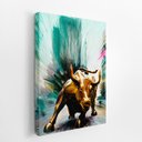 Ver imagem 2 de Quadro Touro Wall Street Mercado Financeiro Canvas 20x30cm