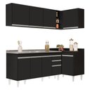 Ver imagem 1 de Armário de Cozinha Modulado de Canto Esquerdo 4 Peças Cp51 com Pia Inox Preto - Lumil
