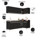 Ver mais imagens de Armário de Cozinha Modulado de Canto Esquerdo 4 Peças Cp51 com Pia Inox Preto - Lumil