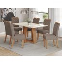 Ver imagem 1 de Conjunto de Mesa Henn Lins com 6 Cadeiras Bella 1,60 Tampo de Vidro