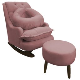 Kit Amamentação com Balanço Suede Rose - Dominic Decor Lille - 1