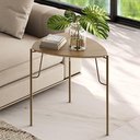 Ver imagem 2 de Mesa Lateral para Sala de Estar Alta Pés Industrial Dourado Alef I03 Louro - Lyam Decor
