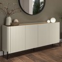 Ver imagem 2 de Buffet Sala de Jantar 4 Portas Brise 1 Gaveta Pés Industrial Preto Naim I03 Luna Louro - Lyam