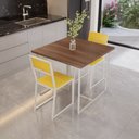 Ver imagem 1 de Conjunto Mesa de Jantar Quadrada Imbuia 2 Cadeiras Estofado Riviera Industrial Don Castro Dec
