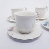 Xícara Chá com Pires Porcelana Birds Round 4 peças Wolff 200ml - 2