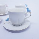 Ver imagem 3 de Xícara Chá com Pires Porcelana Birds Round 4 peças Wolff 200ml