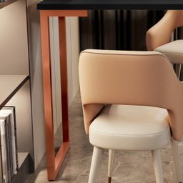 Escrivaninha Mesa Home Office Estilo Industrial Cairo 120cm - Cobre/Preto - 2