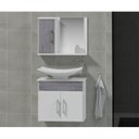 Ver imagem 1 de Conjunto Gabinete para Banheiro com Cuba e Espelheira Bali Branco/Rovere