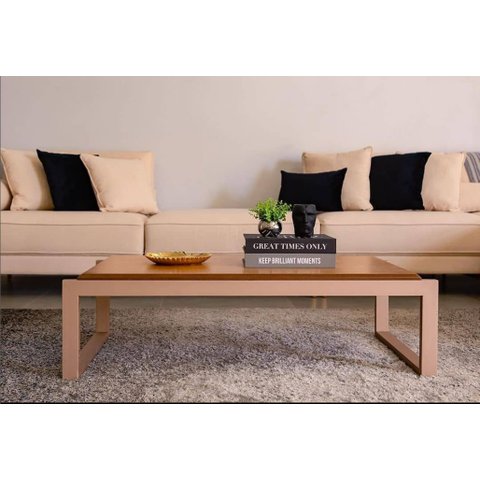 Mesa de Centro Com Estrutura em Aço Carbono com pintura automotiva Tampo em MDF