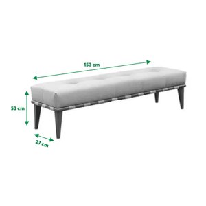Recamier Quebec Decorativo Madeira Maciça 4 pés Suede Preto - Zahav Estofados