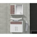 Ver imagem 1 de Conjunto Gabinete para Banheiro com Cuba e Espelheira Bali Branco/Rústico