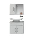 Ver imagem 2 de Conjunto Gabinete para Banheiro com Cuba e Espelheira Bali Branco