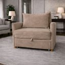 Ver imagem 1 de Poltrona Cama Mônica Suede Decorativa Confortável Moderna Sala Quarto Recepção