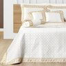 Conjunto Cama Queen Size Pérola Colcha Bordada 100% Algodao:off White - 1