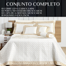 Conjunto Cama Queen Size Pérola Colcha Bordada 100% Algodao:off White - 6