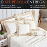Conjunto Cama Queen Size Pérola Colcha Bordada 100% Algodao:off White - 2