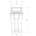 Ver imagem 2 de Lixeira Grande Coletora 90 Litros com Pedal Rodas e Alça