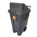 Ver imagem 1 de Lixeira Grande Coletora 90 Litros com Pedal Rodas e Alça