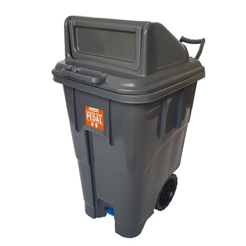 Lixeira Grande Coletora 90 Litros com Pedal Rodas e Alça