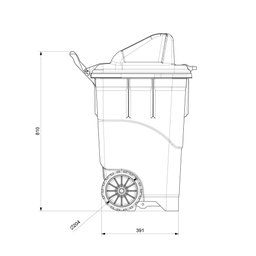 Lixeira Grande Coletora 90 Litros com Pedal Rodas e Alça - 3