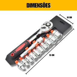 Jogo de Soquete Sextavado 1/2" com 12 Peças Sn73 Snel Ferramentas - 8