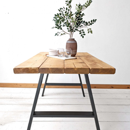 Conjunto de Mesa e Bancos Rústicos | Estrutura a - 120cm - 2