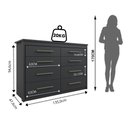 Ver imagem 3 de Cômoda para Quarto 8 Gavetas Elegance Preto/Black