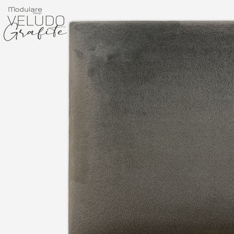 Cabeceira Estofada Kit com 18 Placas 30x40cm:Veludo Grafite