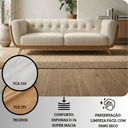 Ver imagem 7 de Sofá 2 Lugares 200cm Retrô Pés de Madeira Luxo Premium Estofado Bouclé Névoa Courino Caramelo Sala