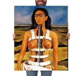 Quadro Decorativo Frida Kahlo A Coluna Quebrada:Grande 77x64cm/Chassi com Borda Infinita