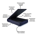 Ver imagem 4 de Base Cama Box Baú Viúva 120x203x42 Cm Suede com Pistão a Gás