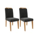 Ver imagem 1 de Kit 2 Cadeiras Sala Jantar Paola 2 Un Nature/Suede Chumbo - Cimol