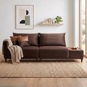 Ver imagem 1 de Sofá Living 3 Lugares Veludo com Mesa de Apoio Trento