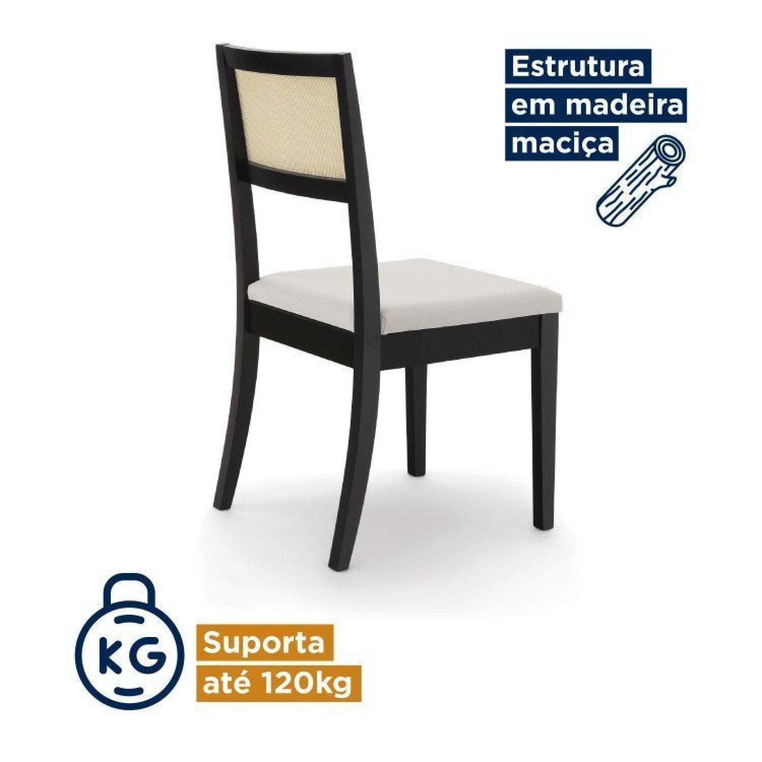 Conjunto Mesa de Jantar Tampo Vidro e MDF 1,60m e 4 Cadeiras Tiê CabeCasa MadeiraMadeira - 7