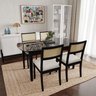 Conjunto Mesa de Jantar Tampo Vidro e MDF 1,60m e 4 Cadeiras Tiê CabeCasa MadeiraOriginals - 1