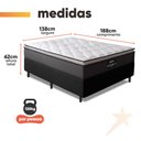 Ver imagem 4 de Cama Box Casal Colchão Gazin Molas Ensacadas Pillow Maximus Cinza/preto 138x188x62cm