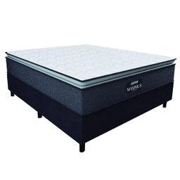 Cama Box Casal Colchão Molas Ensacadas Pillow Top Maximus 138x188x67cm Cinza / Preto Gazin - 2