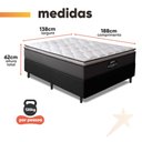 Ver imagem 4 de Cama Box Casal Colchão Gazin Molas Ensacadas Pillow Maximus Cinza/preto 138x188x62cm