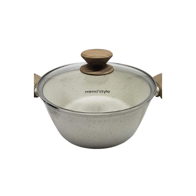 Panela Caçarola Cerâmica Antiaderente Marmol Indução 24 Cm