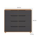 Ver imagem 3 de Guarda Roupa Solteiro Vivacce 04 Portas com Espelho e Cômoda Doble Freijo Titanium Flex - Móveis Alb