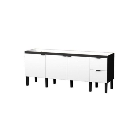 Gabinete Cozinha 1,94m Mdp Elegance com 9 Pés Sofisticado:preto/branco