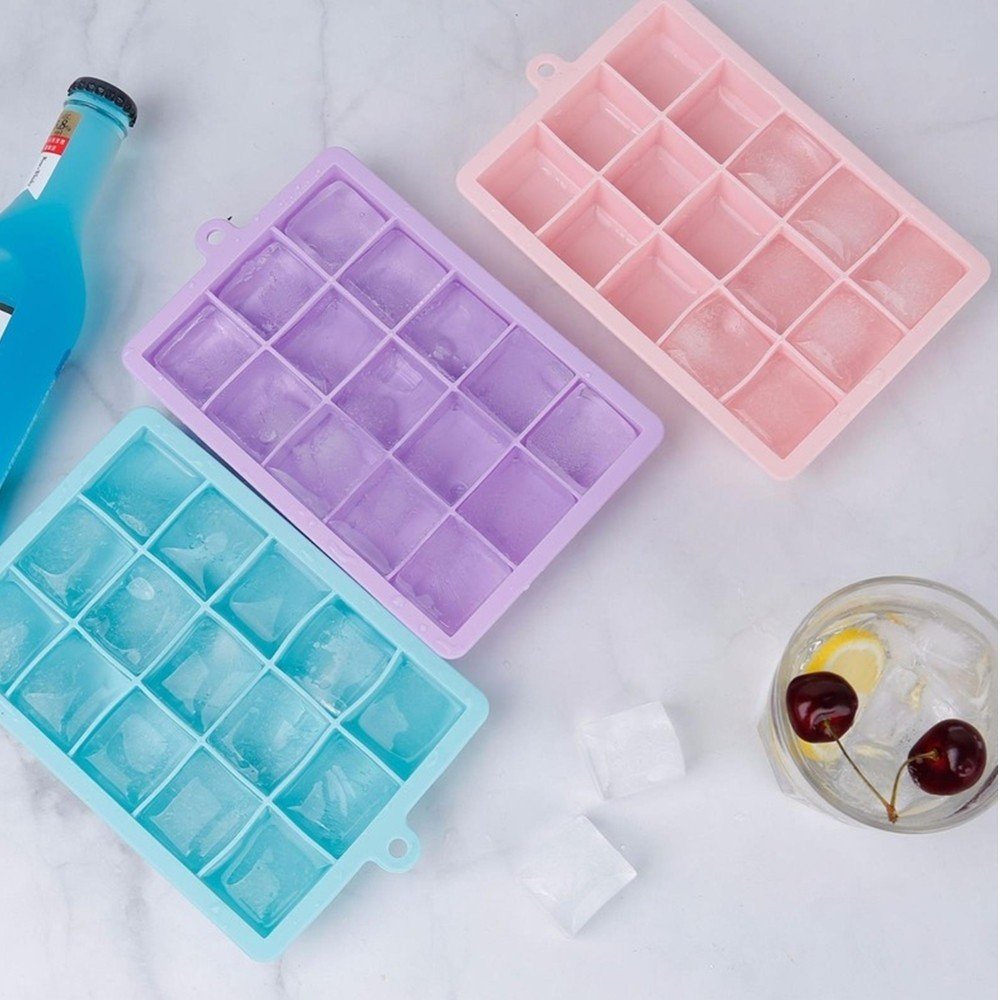Forma de Gelo Grande Silicone 15 Cubos Papinha e Drink - 2